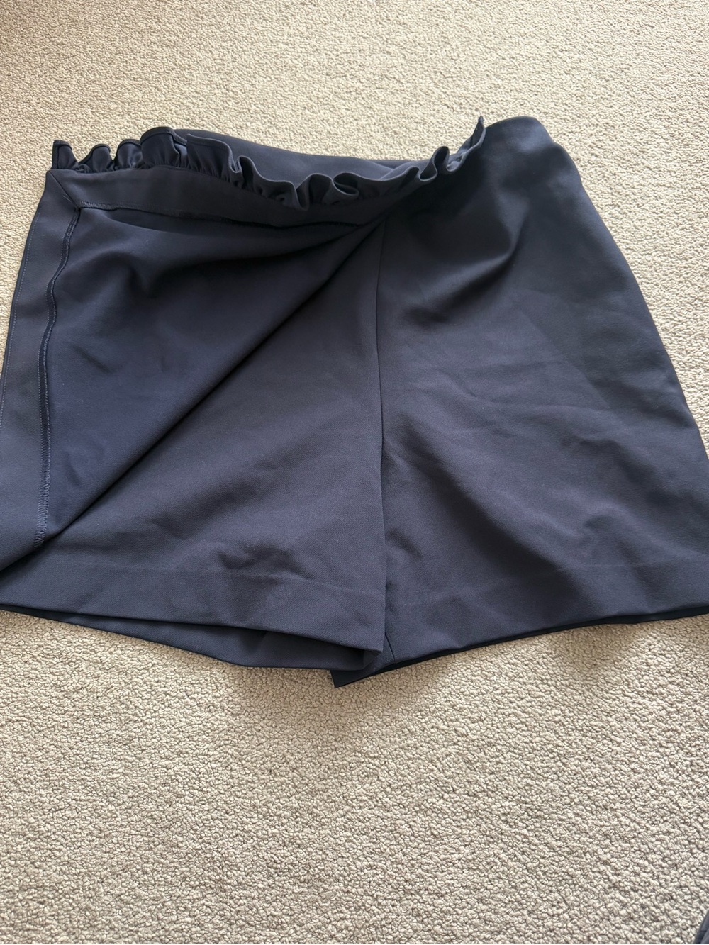 Express Navy Ruffle-Trim Skort - Picture 2 of 3